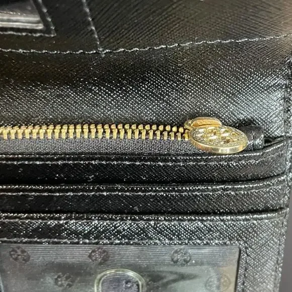 Like New TORY BURCH Black Saffiano Leather Robinson Envelope Wristlet Clutch - Picture 13 of 14